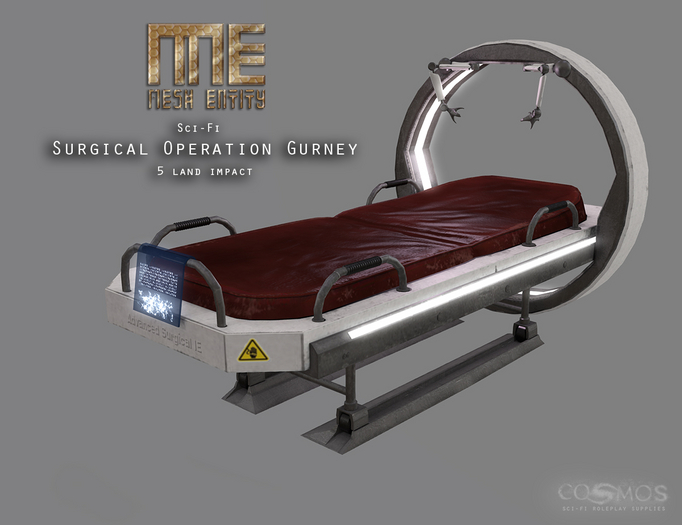 Second Life Marketplace Mesh Entity SciFi Surgical Operation Gurney